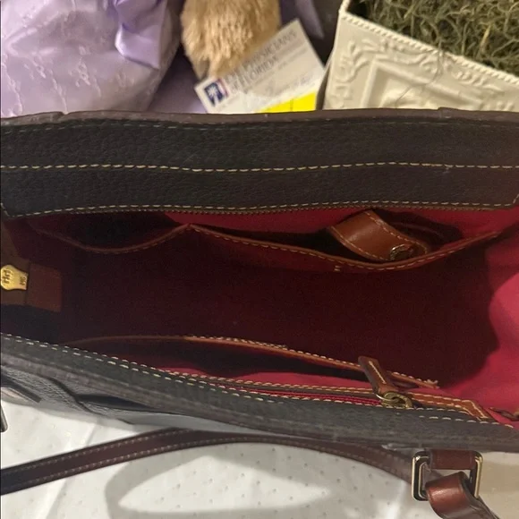 Dooney & Bourke Gray and Brown Tote Bag - Picture 3 of 4